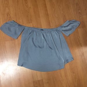 Gray off the shoulder top
